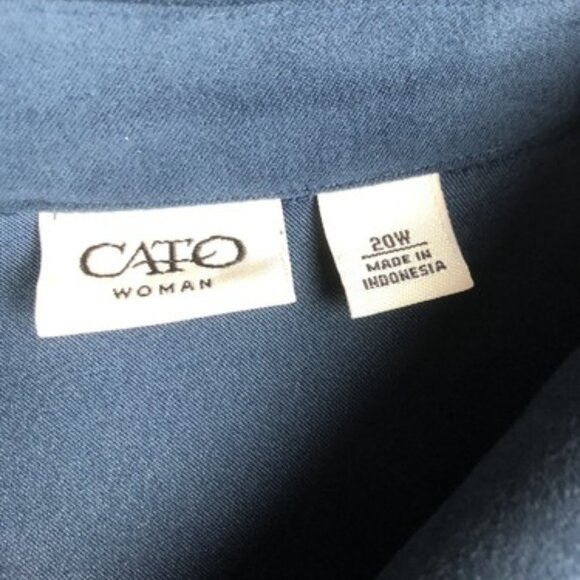 Cato Size 20W Women's Blue Long Sleeve Suit Style Full Zip Jacket With Pockets - Picture 2 of 10